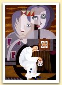 Il sogno di Pierrot, 2000, acrilico su tela, cm 100x70.jpg