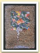 Caduta  di lettere, 1999  --  Ritagli di lattine su carta a mano   Cm 35 x 50.jpg